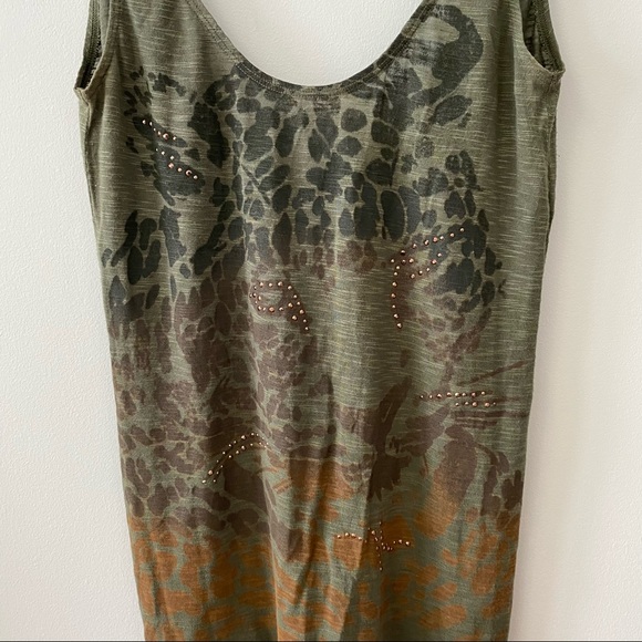 STYLE BENETTON LEOPARD PRINT TANK TOP - Picture 2 of 7